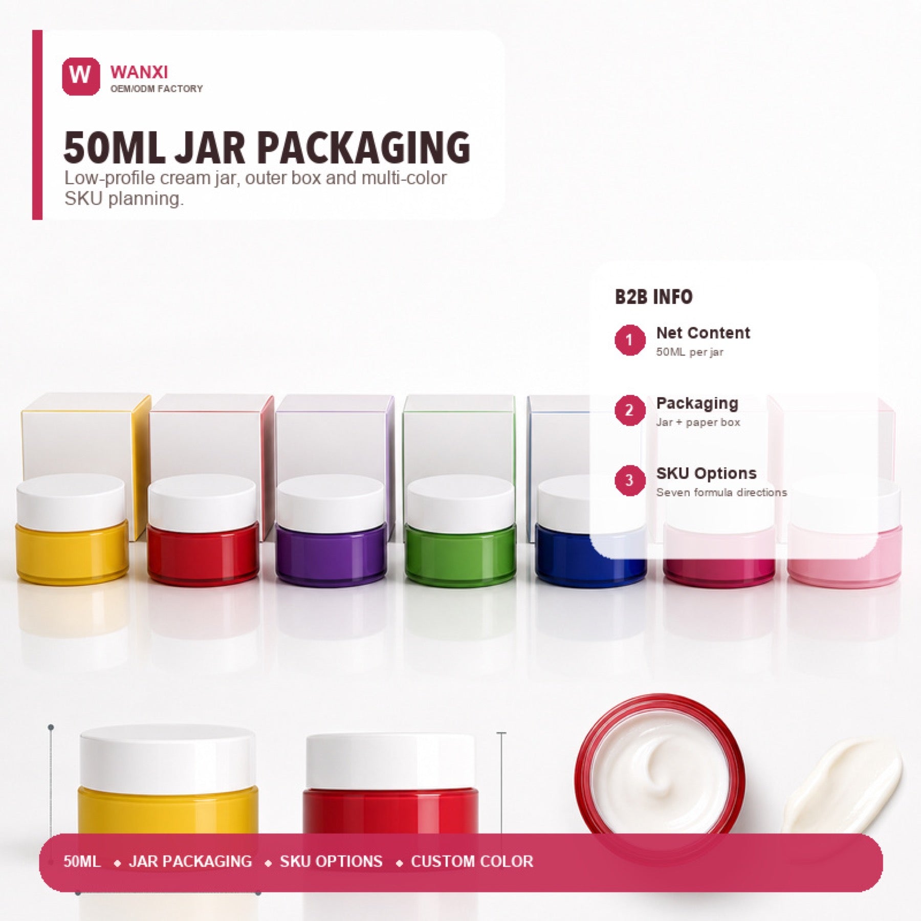 50ml face cream specification and packaging